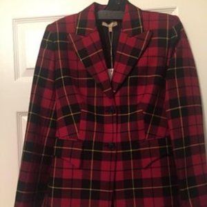 Michael Kors Collection Red/Yellow plaid blazer